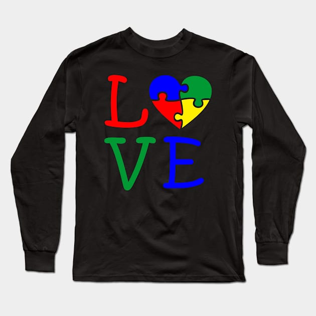 Autism Awareness - Love Long Sleeve T-Shirt by Peter the T-Shirt Dude